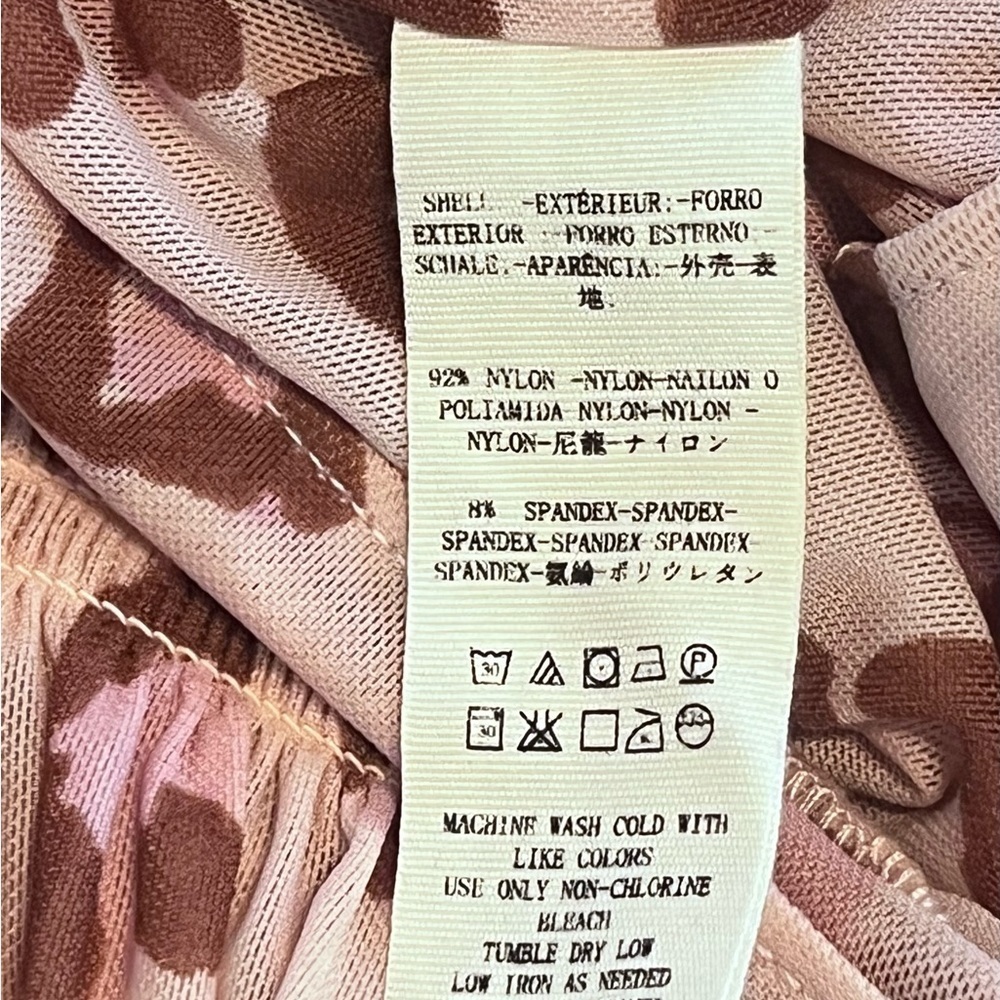 FREE PEOPLE MEG CHEETAH CROP MESH TOP SZ S PINK BROWN FLOWY BOHO SPRING SUMMER - Picture 10 of 11